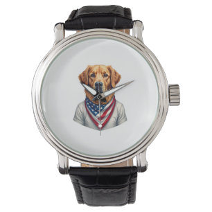 Amerikanischer Hund Golden Retriever Vintage T-Shi Armbanduhr