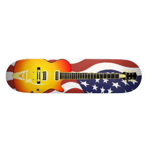 Amerikanischer Ikonen-E-Gitarren-Sonnenaufgang Skateboard
