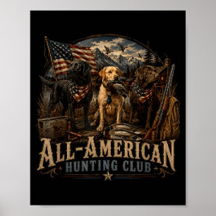 Amerikanischer Jagdclub Entenjäger Lab Hunde Herre Poster