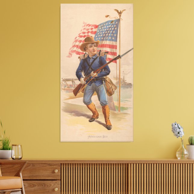 Amerikanischer Junge Leinwanddruck (Insitu (Wohnzimmer))
