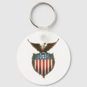 Amerikanischer kahler Adler auf dem US Flagge Schlüsselanhänger