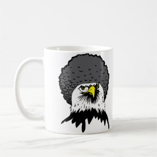 Amerikanischer kahler Adlerafro-lustige Kaffeetasse