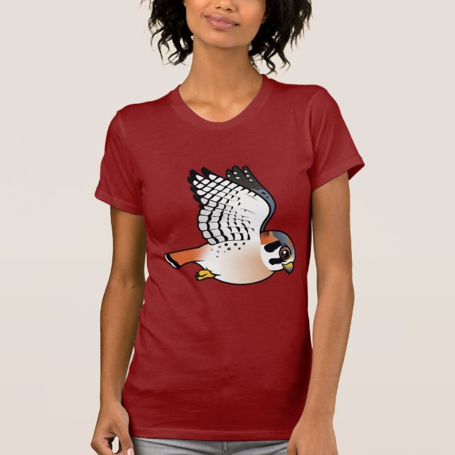 Amerikanischer Kestrel im Flug T-Shirt (Vorderseite)