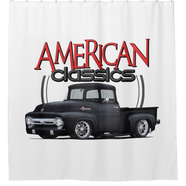 Amerikanischer Klassiker-LKW Duschvorhang (Vorderseite)