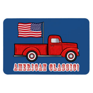 Amerikanischer klassischer Aufnahmen-LKW und Magnet