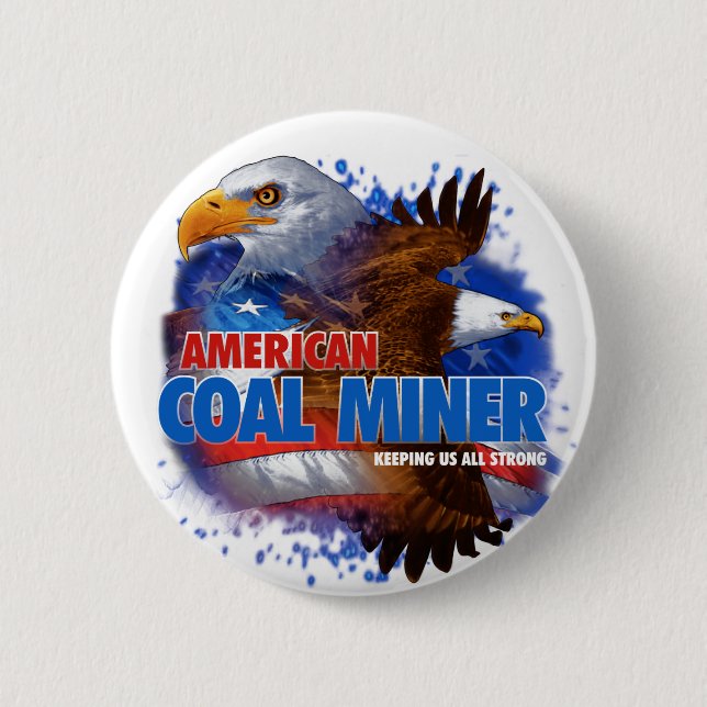 AMERIKANISCHER KOHLENBERGARBEITER BUTTON (Vorderseite)