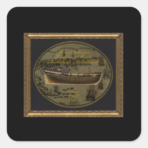 Amerikanischer Kolonialschoner Sir Edward Hawke Quadratischer Aufkleber