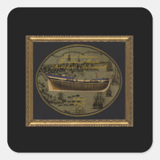 Amerikanischer Kolonialschoner Sir Edward Hawke Quadratischer Aufkleber