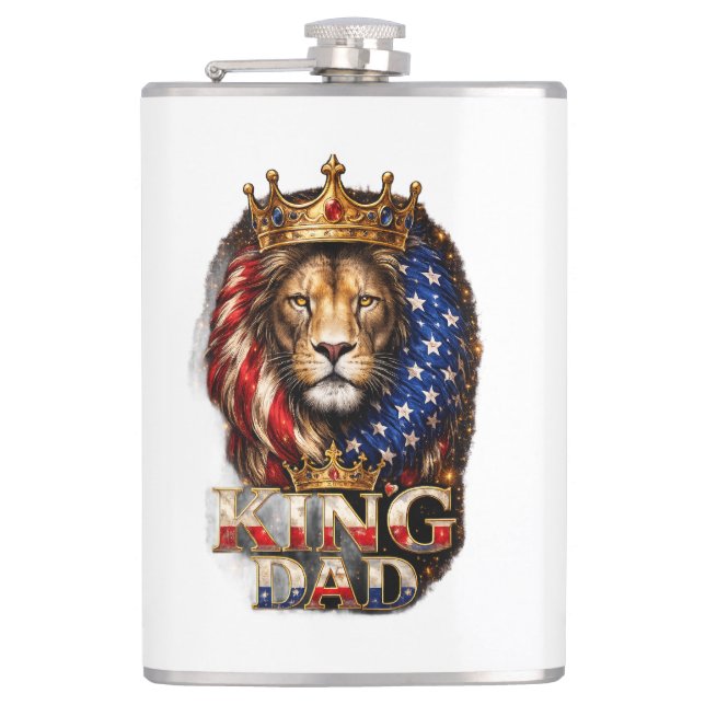 Amerikanischer König Papa  Flachmann (Vorderseite)