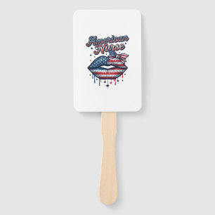 Amerikanischer Krankenpfleger Patriotische Lippen  Fächer
