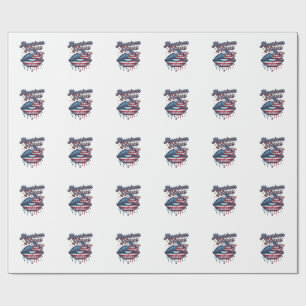 Amerikanischer Krankenpfleger Patriotische Lippen Geschenkpapier