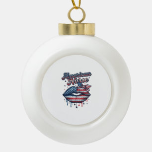 Amerikanischer Krankenpfleger Patriotische Lippen Keramik Kugel-Ornament