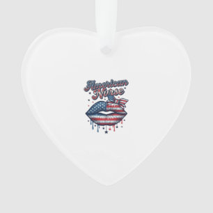 Amerikanischer Krankenpfleger Patriotische Lippen Ornament