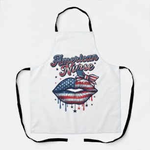 Amerikanischer Krankenpfleger Patriotische Lippen  Schürze