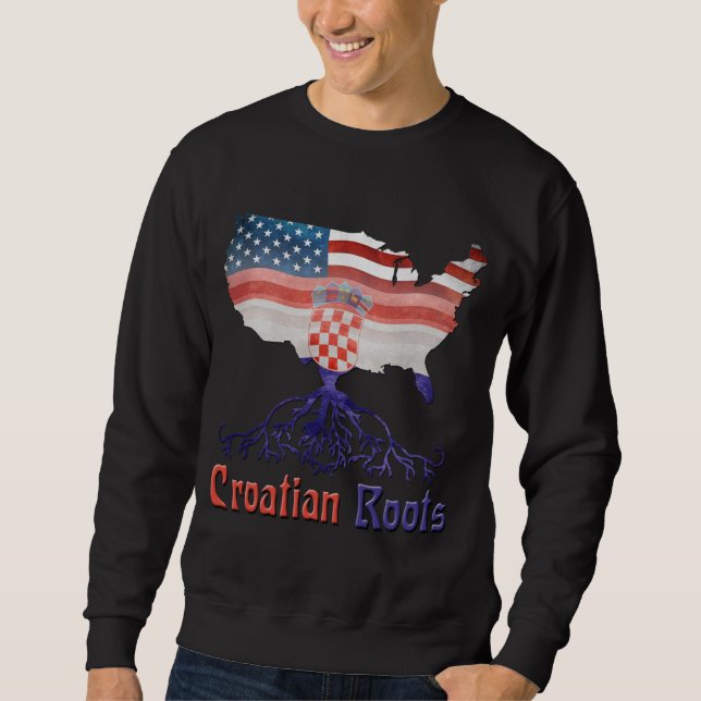 Amerikanischer Kroate wurzelt Sweatshirt (Vorderseite)