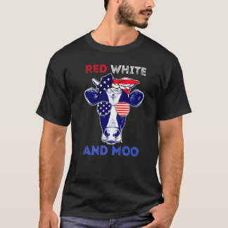 Amerikanischer Kühe Bauer Patriotische Kuh 4. Juli T-Shirt