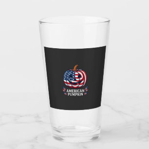 Amerikanischer Kürbis Halloween USA-Flagge Sterne Glas