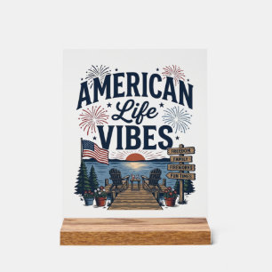 Amerikanischer Lebensstil Vibes Patriotischer See  Acrylschild