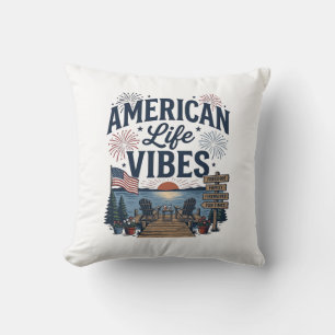 Amerikanischer Lebensstil Vibes Patriotischer See Kissen