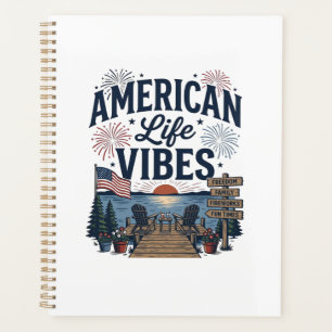 Amerikanischer Lebensstil Vibes Patriotischer See  Planer