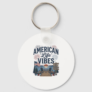 Amerikanischer Lebensstil Vibes Patriotischer See  Schlüsselanhänger