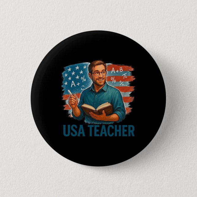 Amerikanischer Lehrer Wissens Bildung Stolz  Button (Vorderseite)