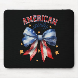 Amerikanischer Mädchen-Coquette-Bogen 4. Juli-Flag Mousepad