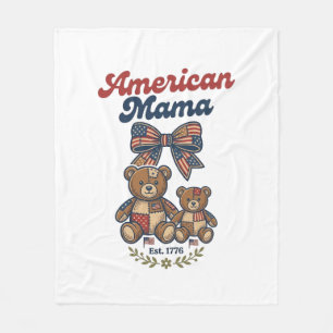 Amerikanischer Mama Patriotischer Bär Patchwork Ve Fleecedecke