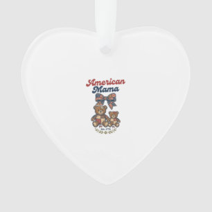 Amerikanischer Mama Patriotischer Bär Patchwork Ve Ornament