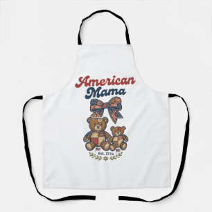 Amerikanischer Mama Patriotischer Bär Patchwork Ve Schürze