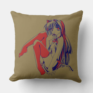 Amerikanischer Manga Neko Catgirl Kawaii Anime Kissen