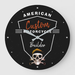 Amerikanischer Motorradbauer mit maßgeschneidertem Große Wanduhr