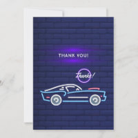 Amerikanischer Muscle-Car-Neon-Geburtstag