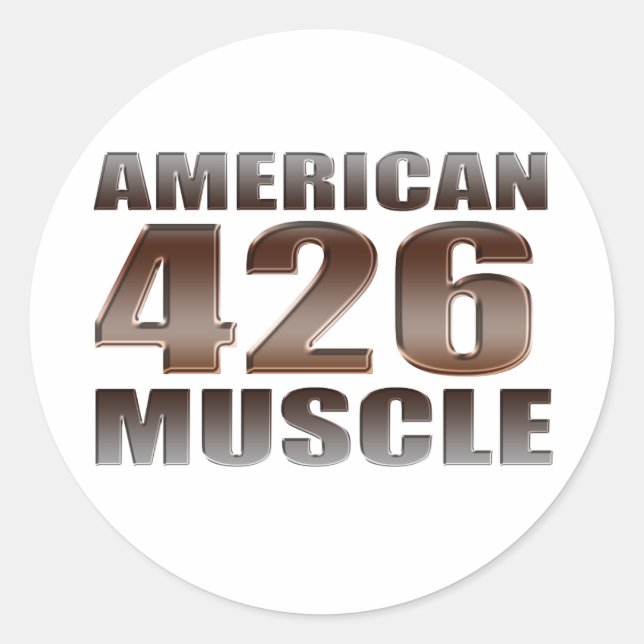 amerikanischer Muskel 426 Hemi Runder Aufkleber (Vorderseite)