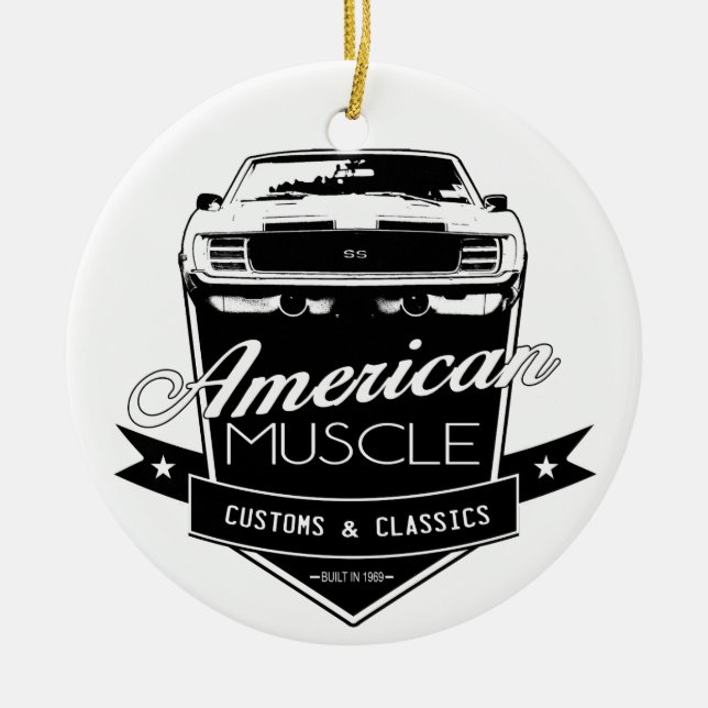 Amerikanischer Muskel Camaro Keramik Ornament (Vorne)