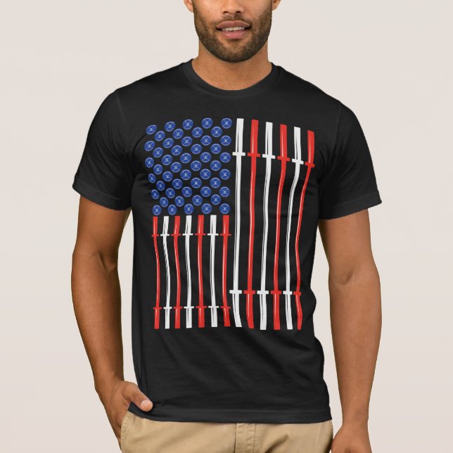 Amerikanischer Muskel - Flagge Crossfit T-Shirt (Vorderseite)