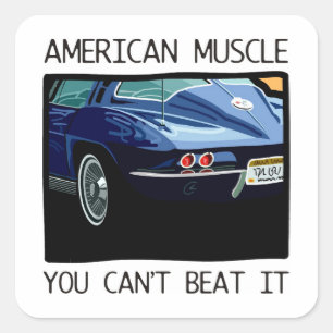 Amerikanischer Muskelauto, klassischer und Quadratischer Aufkleber