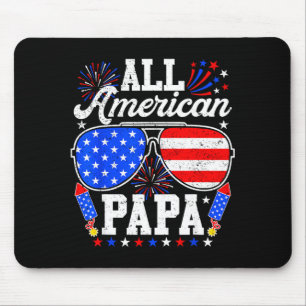 Amerikanischer Papa 4. Juli Sonnenbrille Familie Mousepad