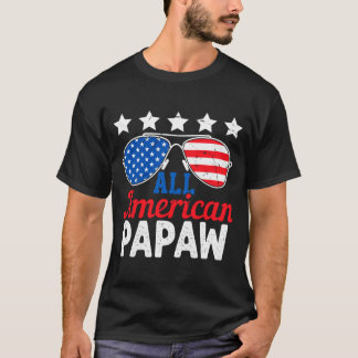 Amerikanischer Papaw Retro 4. Juli Patriotisch T-Shirt