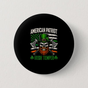 Amerikanischer Patriot irischer Temperament Vintag Button