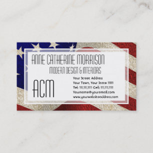 Amerikanischer Patriot-Vintage US Flagge US-Flagge Visitenkarte