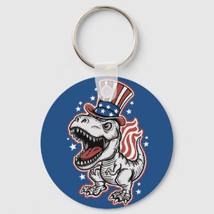 Amerikanischer patriotischer Dinosaurier Schlüsselanhänger