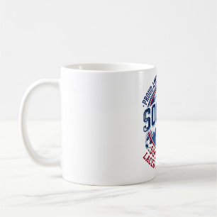 Amerikanischer patriotischer Fußballfan-Silhouette Kaffeetasse