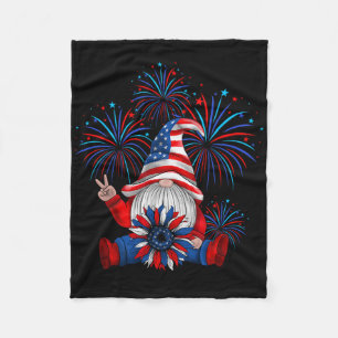 Amerikanischer Patriotischer Gnom Usa Unabhängigke Fleecedecke