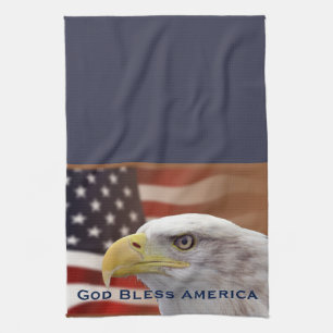 Amerikanischer patriotischer Gott segnen Handtuch