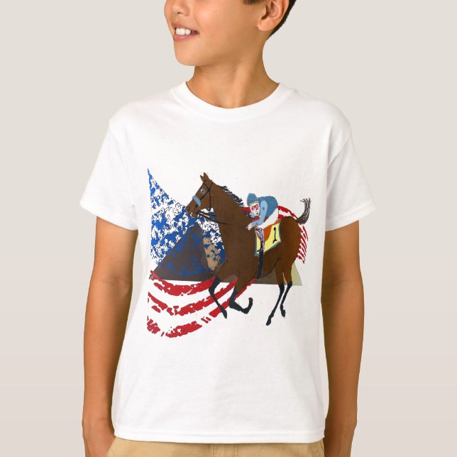 amerikanischer Pharao-Pferderennenentwurf T-Shirt (Vorderseite)