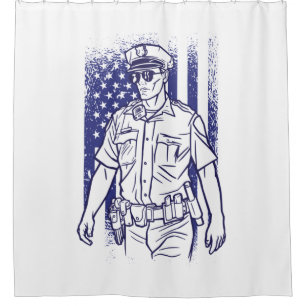 AMERIKANISCHER POLIZEIBEAUFTRAGTER DUSCHVORHANG