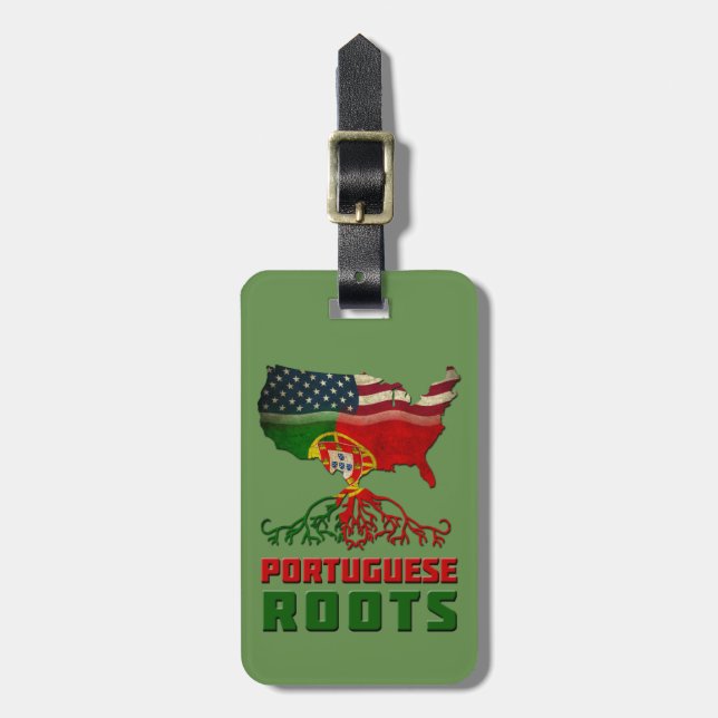 Amerikanischer Portugiese wurzelt Gepäckanhänger (Vorderseite vertikal)