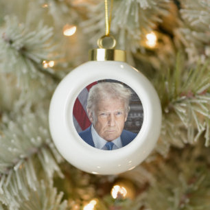 Amerikanischer Präsident Donald Trump Baum Keramik Kugel-Ornament