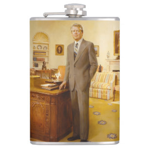 Amerikanischer Präsident James Earl Carter Oval Of Flachmann